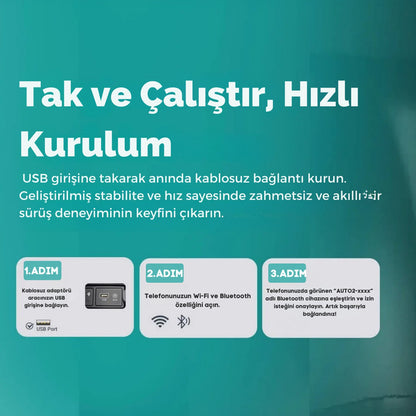Kablosuz CarPlay & Android Auto Adaptörü