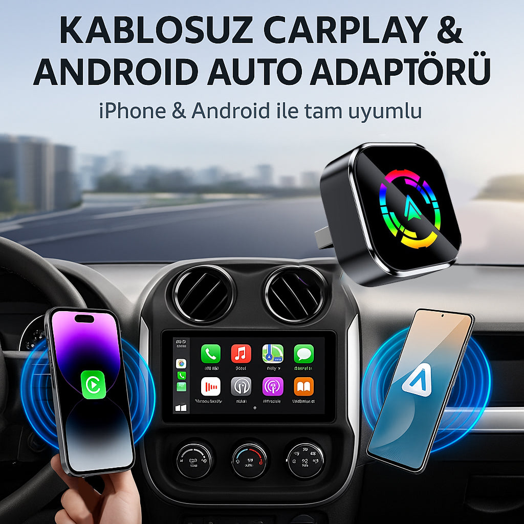 Kablosuz CarPlay & Android Auto Adaptörü