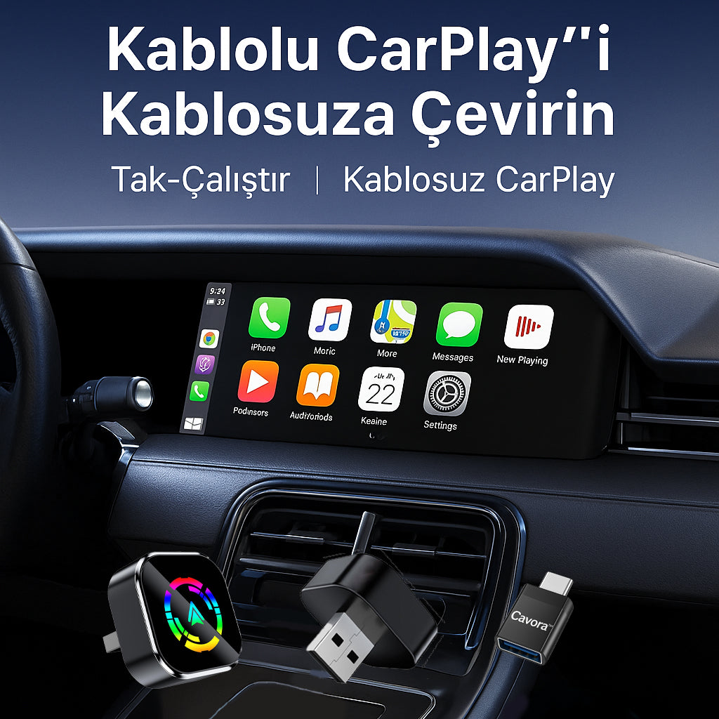 Kablosuz CarPlay & Android Auto Adaptörü