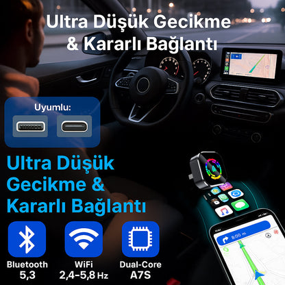 Kablosuz CarPlay & Android Auto Adaptörü