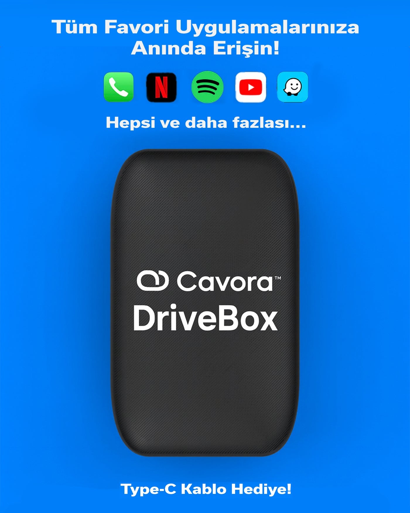 Cavora Drivebox 16GB - CarPlay&Android Auto Akıllı Kutu - YouTube&Netflix